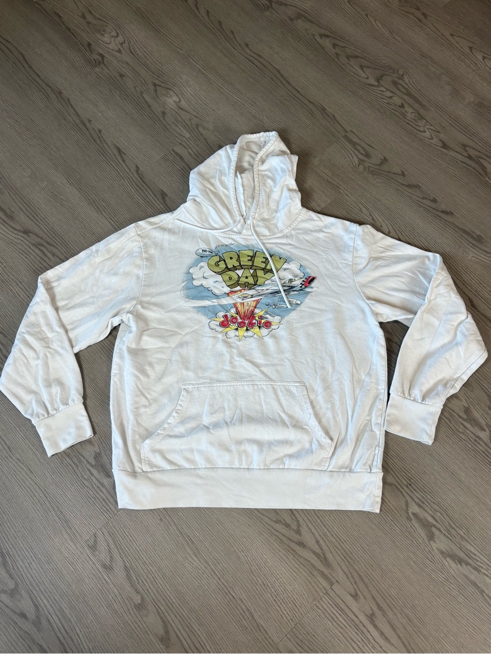 Green Day Dookie Official Album White  Pullover Hoodie